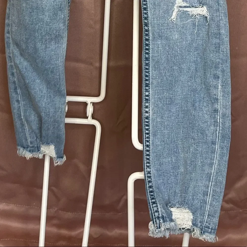 Girls size 16 Justice frayed Jeggings denim leggings